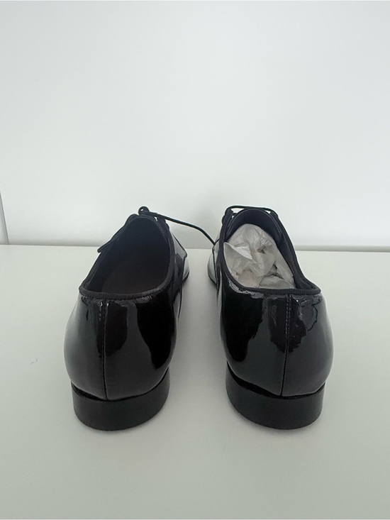 Longchamp Black Patent Leather Derby Shoes
